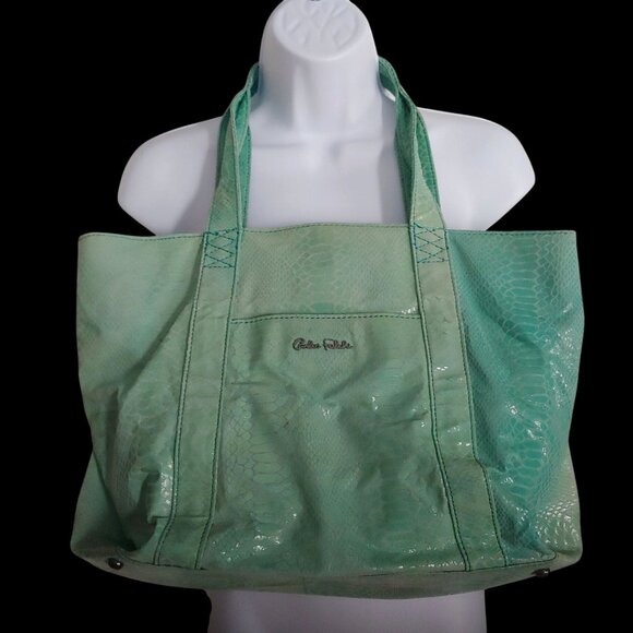 Carlos Falchi Green Shoulder Bag Soft Unstructured Design - Picture 1 of 16